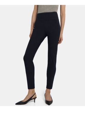 THEORY Yoke Legging Stretch Cotton New Bistretch Navy Ink EUC Sz M